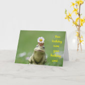 Frosch Belated Birthday Card Karte (Gelbe Blume)