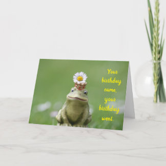 Frosch Belated Birthday Card Karte