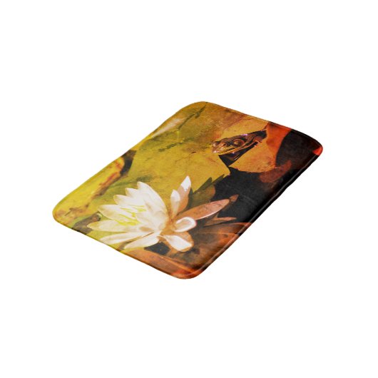 Frosch Bewässerung Lilie Abstrakt gestört Badematte (Schrägansicht)