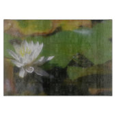 Frosch Bewunderung der Weißen Lotus Blume Natur Schneidebrett (Vorderseite)