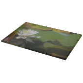 Frosch Bewunderung der Weißen Lotus Blume Natur Schneidebrett (Ecke)