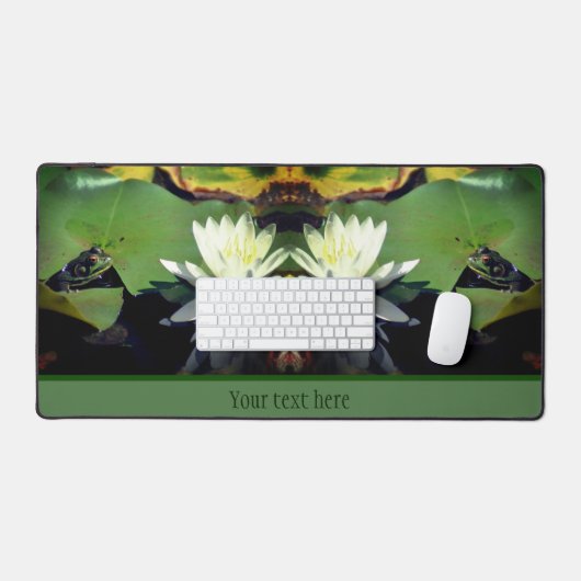 Frosch Bewunderung Wasser Lift Lotus Blume Persona Schreibtischunterlage (Tastatur & Maus)