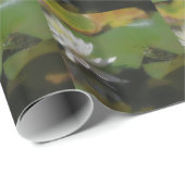 Frosch Bewunderung Wasser Lily Lotus Blume Natur Geschenkpapier (Rolleneckpunkt)