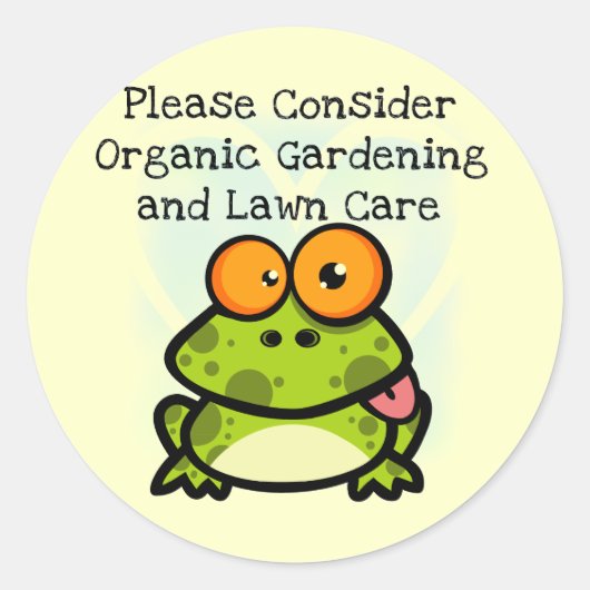 Frosch Bio Gartenarbeit T - Shirt und Geschenke Runder Aufkleber (Vorderseite)