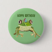 Frosch Birthday Abzeichen Button (Vorderseite)