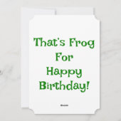 Frosch Birthday Card Feiertagskarte (Rückseite)