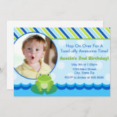 Frosch Birthday Einladung Foto-Karte (Vorne/Hinten)