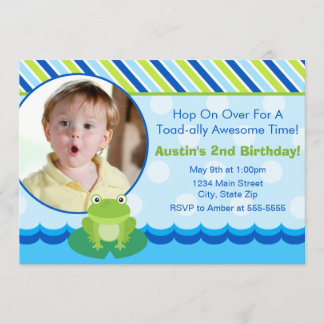 Frosch Birthday Einladung Foto-Karte