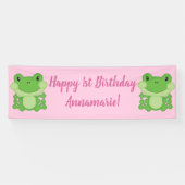 Frosch Birthday Party Pink Banner (Horizontal)