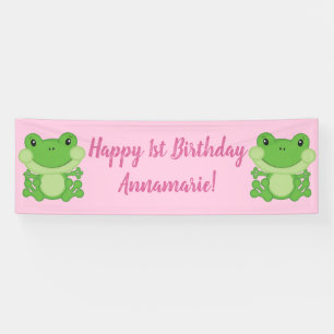 Frosch Birthday Party Pink Banner
