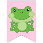 Frosch Birthday Party Pink Wimpelkette (Erste Fahne)