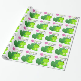Frosch Birthday Pun Lotus Leaf Blume Kinder Geschenkpapier