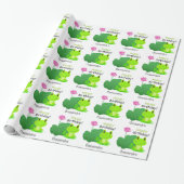 Frosch Birthday Pun Lotus Leaf Blume Name Geschenkpapier (Ungerollt)