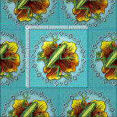 Frosch-Blume Stoff (Kachel)