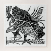 Frosch boho floral abstrakt puzzle (Horizontal)