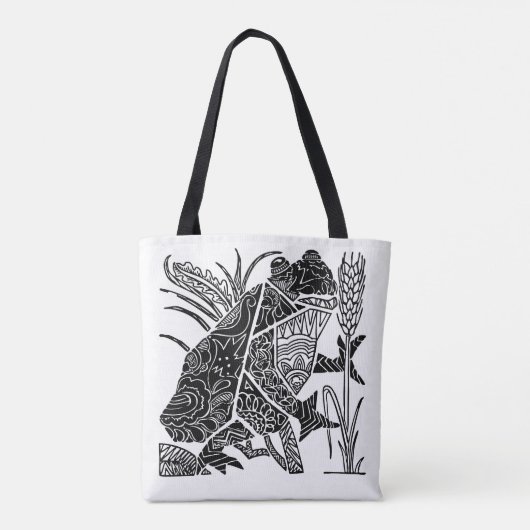 Frosch boho floral abstrakt tasche (Rückseite)