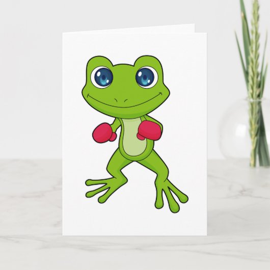 Frosch Boxen Boxer Boxhandschuhe Karte (Vorderseite)