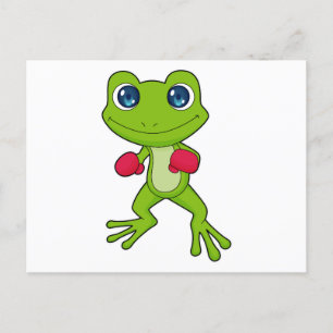 Frosch Boxen Boxer Boxhandschuhe Postkarte