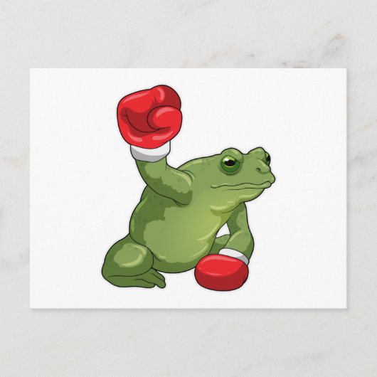 Frosch Boxer Boxhandschuhe Postkarte (Vorderseite)