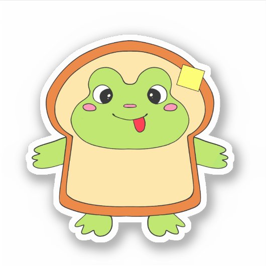 Frosch Brot Ästhetische Kostüme Aufkleber (Vorderseite)