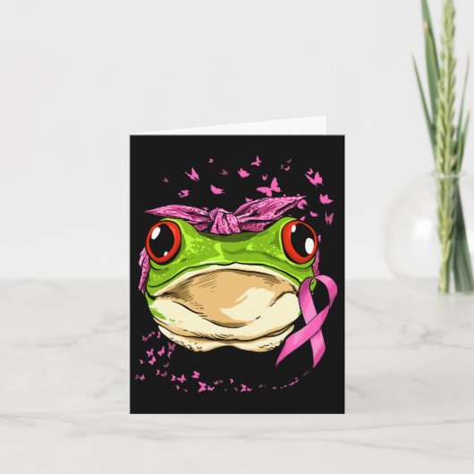 Frosch Brustkrebs Bewusstsein rosa Krebs Karte (Vorderseite)