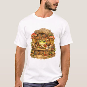 Frosch-Buchladen-Shirt   Cottagecore-Frosch-Lesend T-Shirt