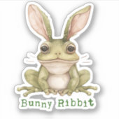 Frosch Bunny Rabbit Floppy Oars Toad Funny Oster Aufkleber (Vorderseite)