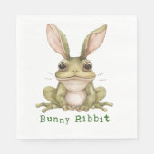 Frosch Bunny Rabbit Floppy Oars Toad Funny Oster Serviette (Vorderseite)