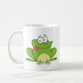 Frosch-Cartoon-Charakter, der heraus seine Zunge Kaffeetasse (Links)