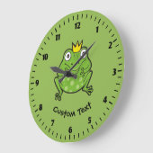 Frosch-Cartoon Große Wanduhr (Winkel)
