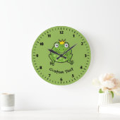 Frosch-Cartoon Große Wanduhr (Zuhause)