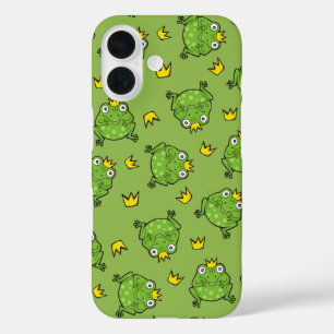 Frosch-Cartoon-Muster iPhone 16 Hülle