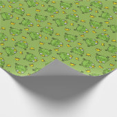 Frosch-Cartoon-Muster Geschenkpapier (Ecke)