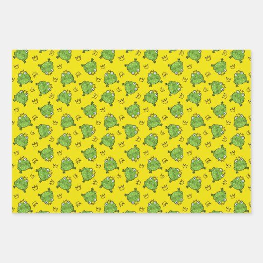Frosch-Cartoon-Muster Geschenkpapier Set (Vorderseite 3)