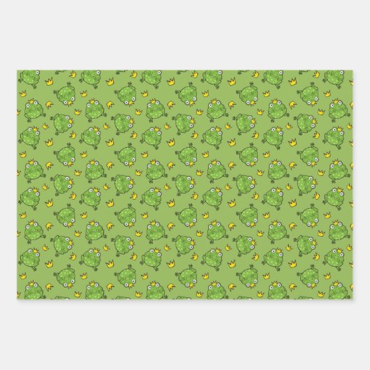 Frosch-Cartoon-Muster Geschenkpapier Set (Vorderseite 2)