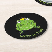Frosch-Cartoon Runder Pappuntersetzer (Angewinkelt)