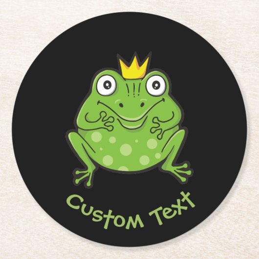 Frosch-Cartoon Runder Pappuntersetzer (Vorderseite)