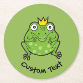 Frosch-Cartoon Runder Pappuntersetzer (Vorderseite)