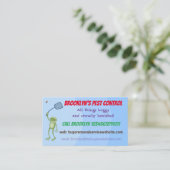 Frosch Cartoon Schädling Kontrolle Visitenkarte (Stehend Vorderseite)