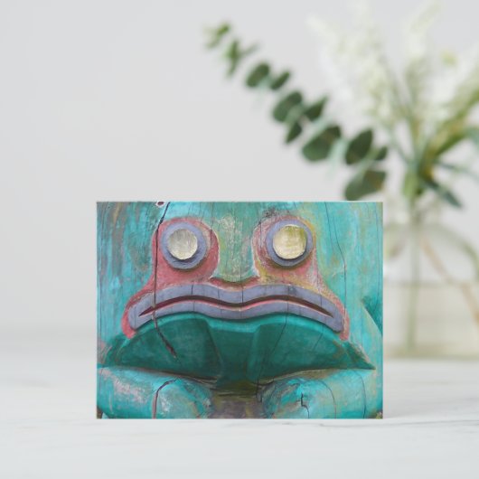 Frosch Carving Postkarte (Stehend Vorderseite)