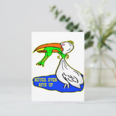 Frosch Choice Bird nie aufgeben Postkarte (Stehend Vorderseite)