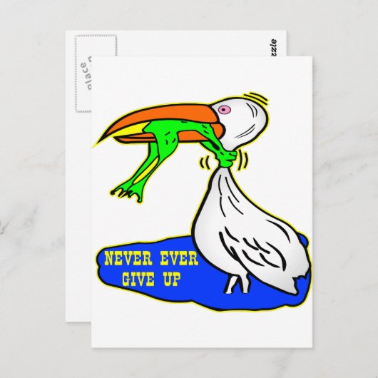 Frosch Choice Bird nie aufgeben Postkarte (Vorne/Hinten)