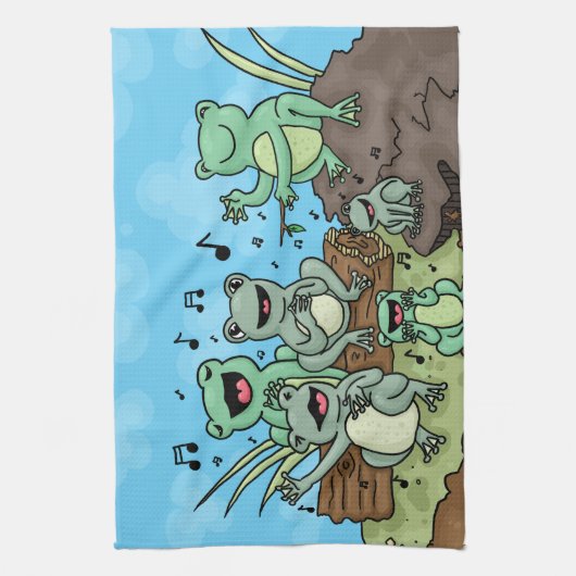 Frosch-Chor Geschirrtuch (Vertikal)