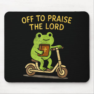 Frosch Christian geht zum Lob des Herrn Mousepad