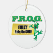 FROSCH-CHRISTLICHES AKRONYM - BAUEN SIE VÖLLIG AUF KERAMIK ORNAMENT (Links)