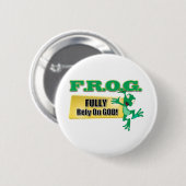 FROSCH-CHRISTLICHES AKRONYM BERUHEN VÖLLIG AUF BUTTON (Vorne & Hinten)