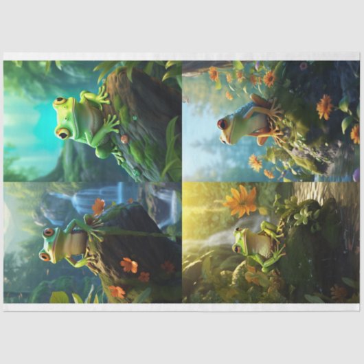 Frosch Collage 2 Dekoupage Paper Seidenpapier (Vorderseite)