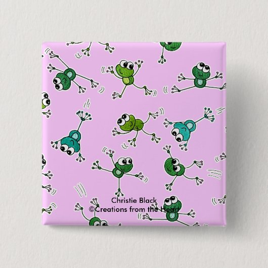 Frosch Collage Button (Vorderseite)