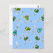 Frosch Collage Postkarte (Vorne/Hinten)