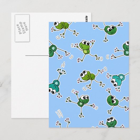 Frosch Collage Postkarte (Vorne/Hinten)